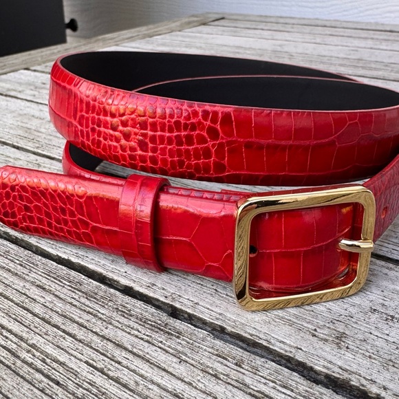Sandro Accessories - Sandro 100% Calf Skin Belt, Red, Made in Italy, Size T3 (large)